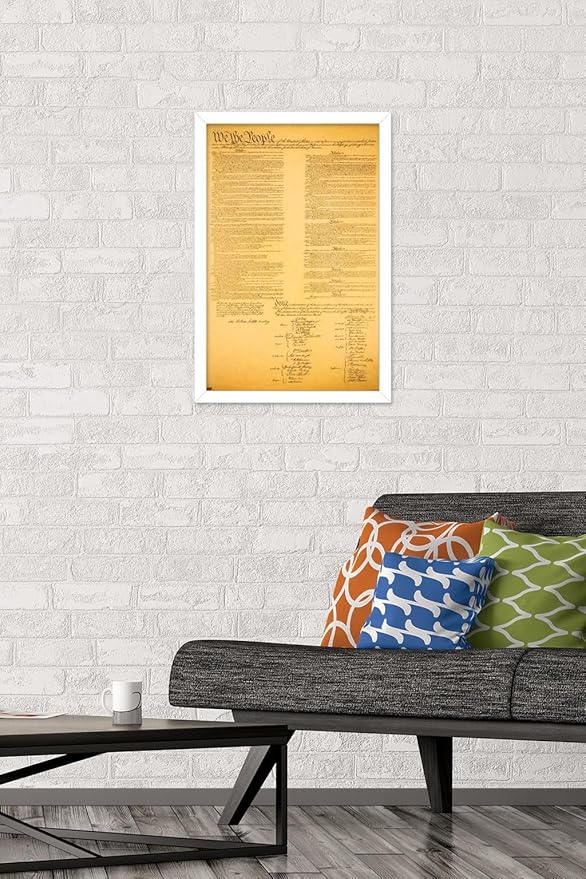 Trends International The Constitution Wall Poster, 14.725" x 22.375", White Framed Version