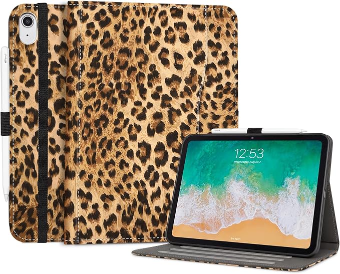 Lokigo Case for iPad (A16) 11th/10th Generation Aurora Forest | for iPad 11th-11 Inch/10th-10.9 Inch Stand Cover Pencil Holder/Hand Strap/Pocket Support Touch ID Auto Wake/Sleep