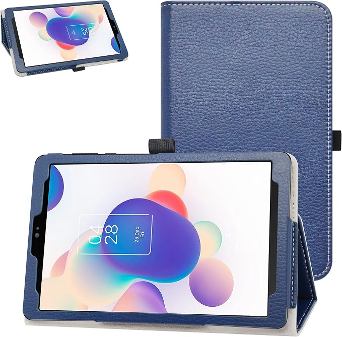 Bige for TCL Tab 8 SE Model 6048E 2024 CaseTCL TAB 8 LE Model 9137W CaseTCL Tab 8 Plus 9138S CasePU Leather Folio 2-Folding Stand Cover for TCL TAB 8 LE 8 TabletsDark Blue