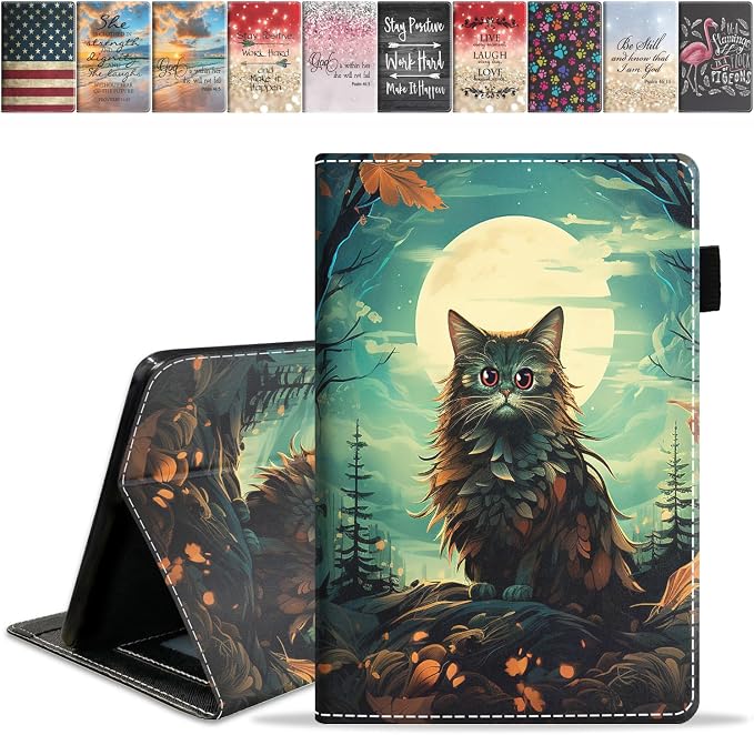 Case for Amazon Fire HD 10 Tablet (9th/7th Generation 2019/2017 Release) Slim PU Leather Cover with Card Slot &amp Auto Wake/Sleep for Fire 10.1 Tablet African American Girl