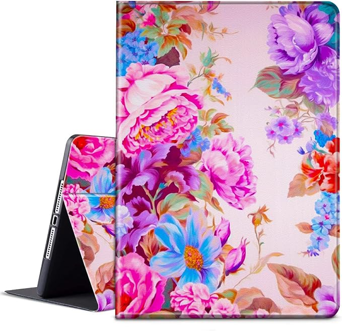 for Microsoft Surface GO 3/GO 2 Case with Adjustable Stand &amp Auto Wake/Sleep PU Leather Slim Smart Protect Cover - African Women Red Hair