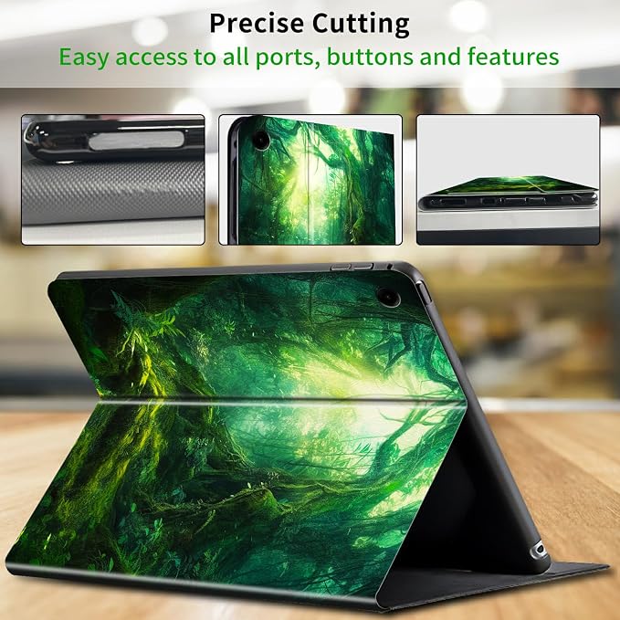 Case for Samsung Galaxy Tab A9 Plus 2023/A11 Plus 2025 11 inch Lightweight Protective PU Leather Smart Stand Cover with Auto Wake Sleep Tablet Case Cover - American Flag &amp Fish