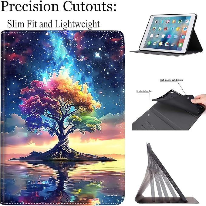 Case for New iPad (A16) 11th Generation 11 Inch 2025for iPad 10th Generation 2022 10.9 Inch Multi-Angle Stand Smart Cover Shockproof with Auto Wake/Sleep ，Starry Sky