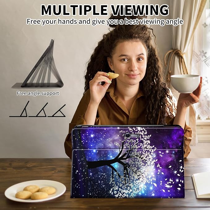 Case for Microsoft Surface Pro 11/10 / 9 13 InchPU Leather Cute Slim Folio Adjustable Stand Cover Case for Surface Pro 11th Edition AIAutumn Red Forest