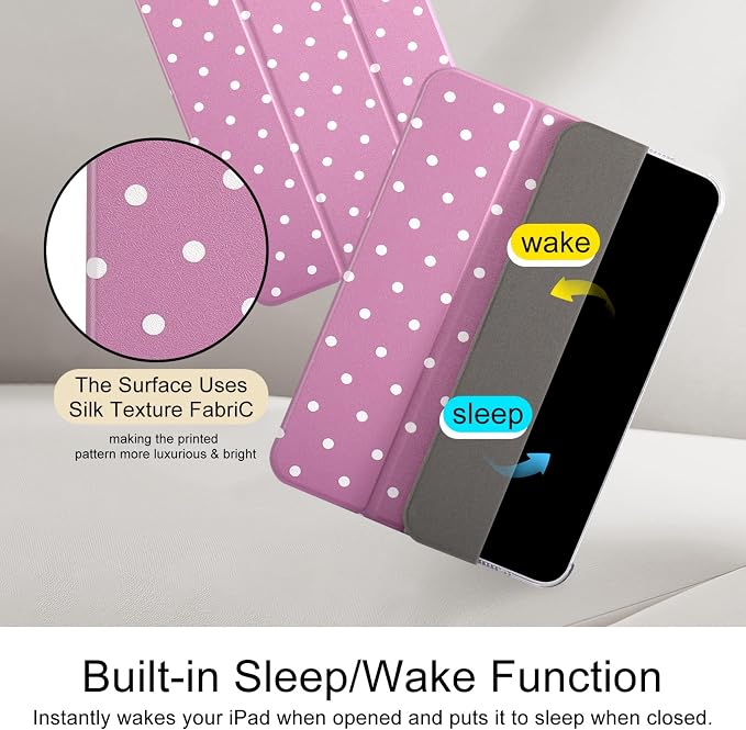 case for ipad 11th Generation11 Inch 2025 (A16 Chip) &amp 10th Gen 10.9 Inch 2022 - Slim Scratch-Resistant Hard PC Translucent Back Shell Smart Cover Wake/Sleep FunctionBlack Bow