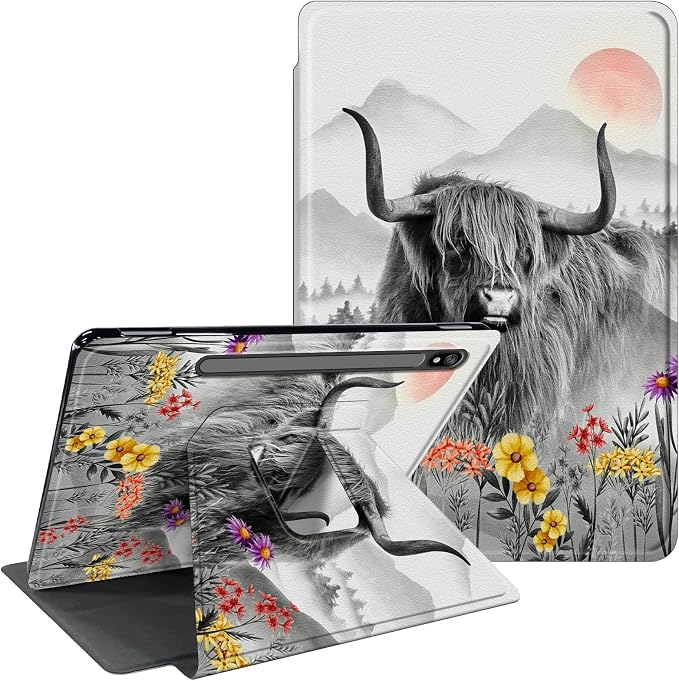 for Samsung Galaxy Tab A7 Lite Case 8.7 inch 360 Degree Rotating Stand Protective Smart Cover Case for Samsung Galaxy Tab A7 Lite 2021 - American Flag &amp Fish