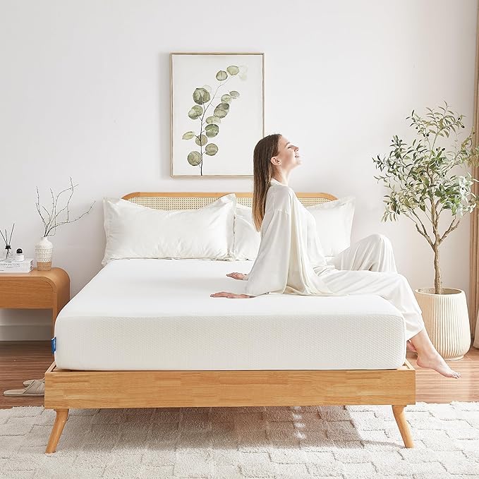 Queen Mattress, 6 Inch Memory Foam Mattress in a Box, Fiberglass Free Queen Size Mattresses for Pressure & Pain Relief, Soft and Comfortable