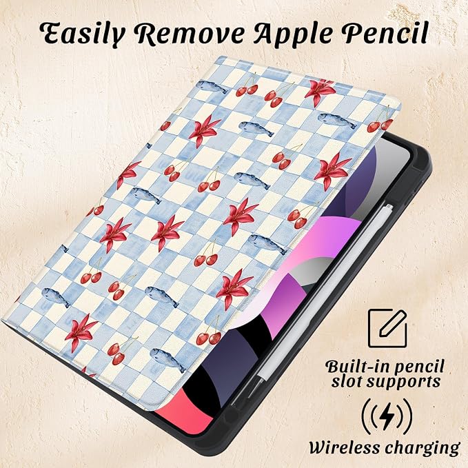 Cute Maple Bear Case for 10.2 iPad 2019/2020/2021(7th/8th/9th Gen) with Pencil Holder Auto Wake/Sleep Leather Soft TPU Back Cover for Women Girls