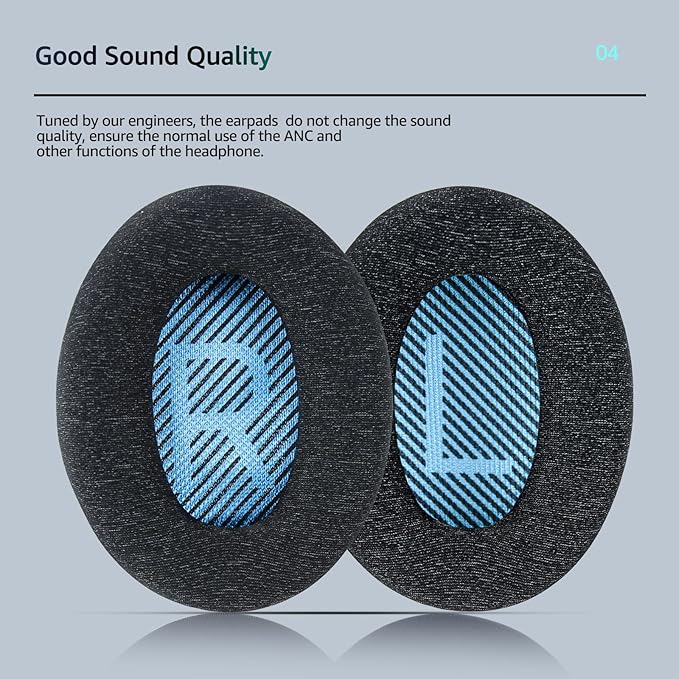 Fabric Comfort - Wzsipod Ear Pads for Bose Quiet Comfort 25/QC25 Headphones, Compatible with QC35 QC35ii QC45 QC15 & More Series, Replacement Exclusive Styles,s2