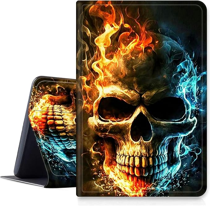 Case for Fire 7 Tablet &amp Fire 7 Kids (12th Gen 2022 Release) - Slim PU Leather Protective Smart Cover with Auto Sleep/Wake &amp Multi-Angle StandBlue Dandelion