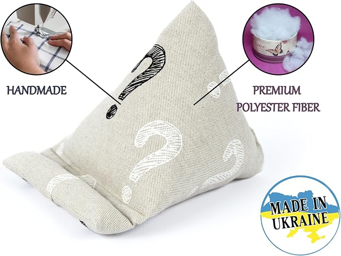 Handmade Phone Pillow Holder - The Wedge Mobile Device Stand - Fabric Phone Stand for All iPhones All Smartphones! 7 x 6.1 x 5.5 Inches (ABC)