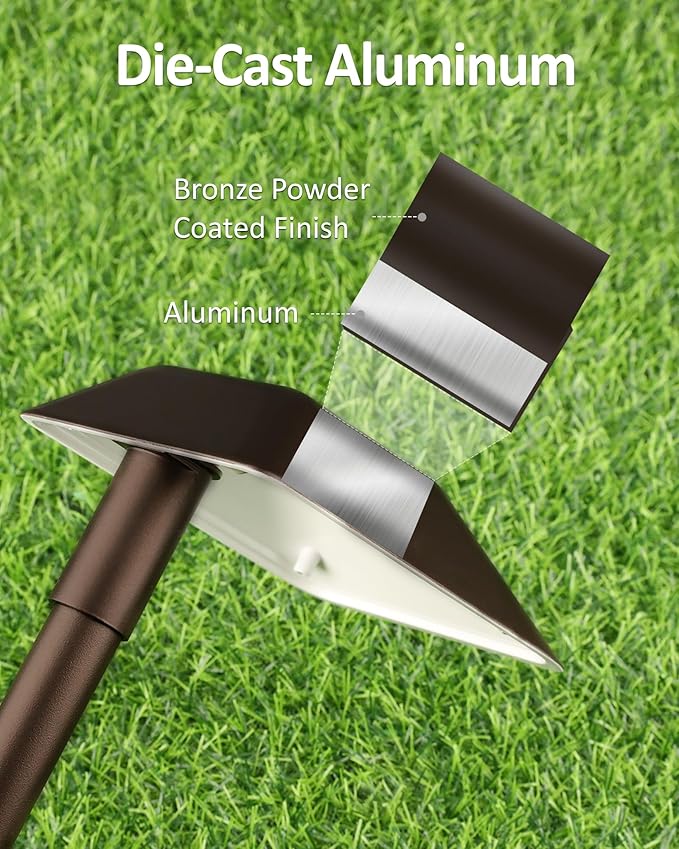 Landscape Path Lights Low Voltage, 6PK Bronze, Work with Replaceable 5W 3000K LED G4 Bulb and Connectors, 12V Wired Landscape Lighting for Outdoor Pathway Driveway Garden, Aluminum