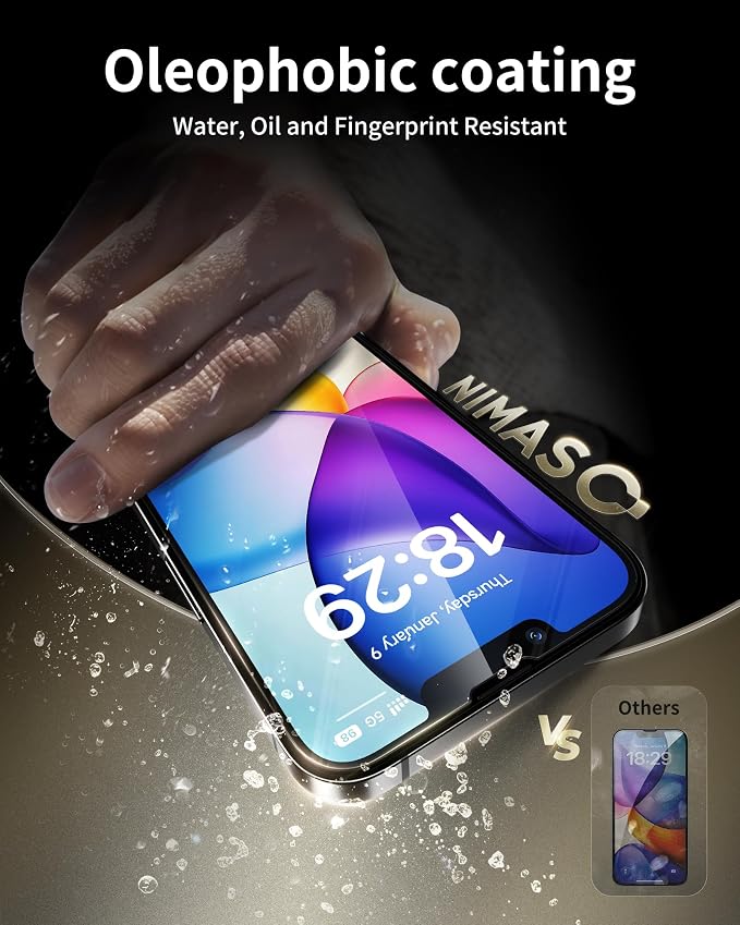 NIMASO for iPhone 17e/16e/13 Pro/13/14 Screen Protector 2 Pack HD Clear Tempered Glass Screen Protector for iPhone 17e with Bubble-and-Dust-Free Box Instant Installation (6.1 inches)