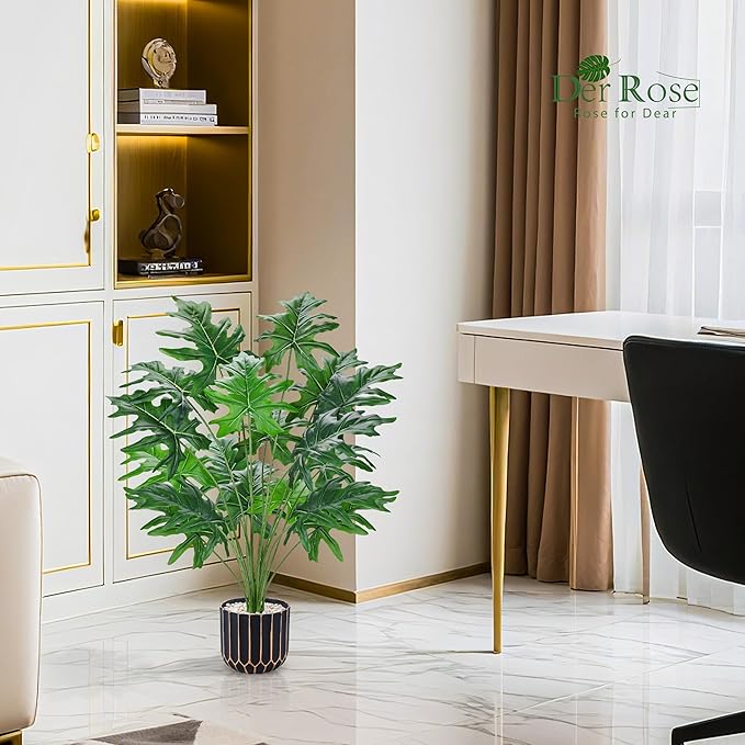Der Rose Fake Plants Tall 28'' Green Artificial Tropical Faux Plants Indoor for Living Room Home House Decor
