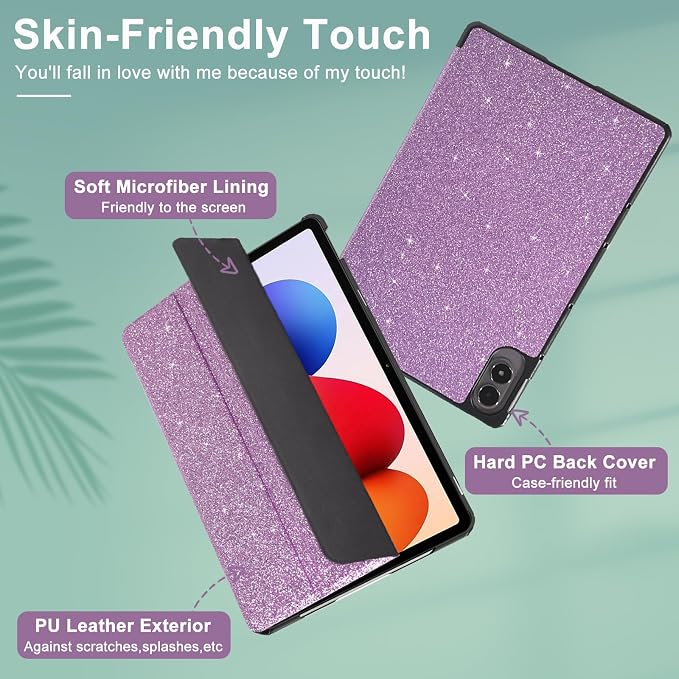 Caweet Case for Xiaomi Redmi Pad 2 PRO 12.1 Inch 2025 Released Lightweight Hard Back Shell Tri-Fold Stand Cover with Auto Sleep/Wake Almond Blossom