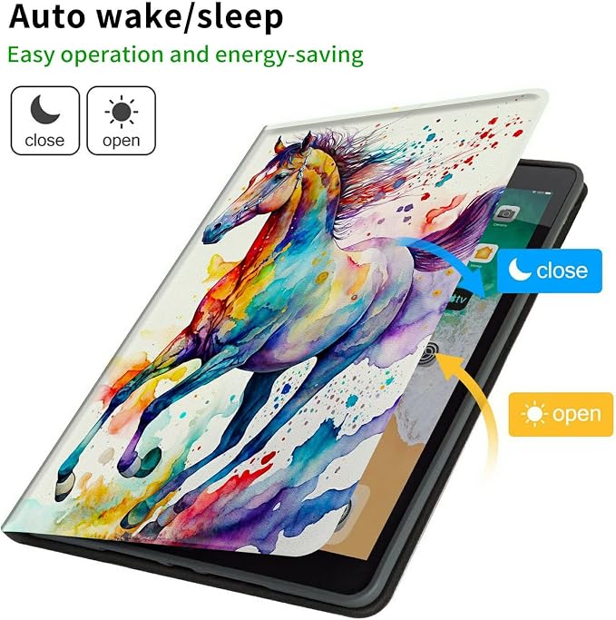 Case for Samsung Galaxy Tab A9 Plus 2023/A11 Plus 2025 11 inch Lightweight Protective PU Leather Smart Stand Cover with Auto Wake Sleep Tablet Case Cover - American Flag &amp Fish