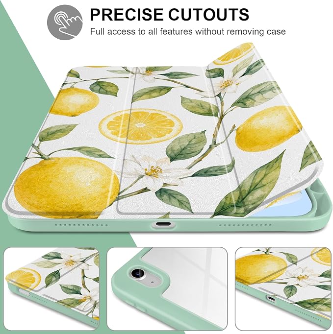 Case for iPad (A16) 11th Generation 11 inch 2025 /iPad 10th Gen 10.9 2022 - Aesthetic Cute Preppy Design Trifold Cover with Soft TPU Bumper Clear Back Auto Sleep/Wake Waves
