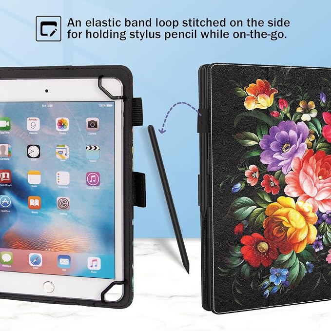 Dteck Universal Case (7.9 to 8.4) - Fold Stand Protective Flip Case for Apple iPad mini/Samsung Galaxy Tab 8.0 8.4 /Lenovo Tab 8 /onn. 100003561 8 Tablet Pro/Android Tablet 8 Inch (Blue Pink)