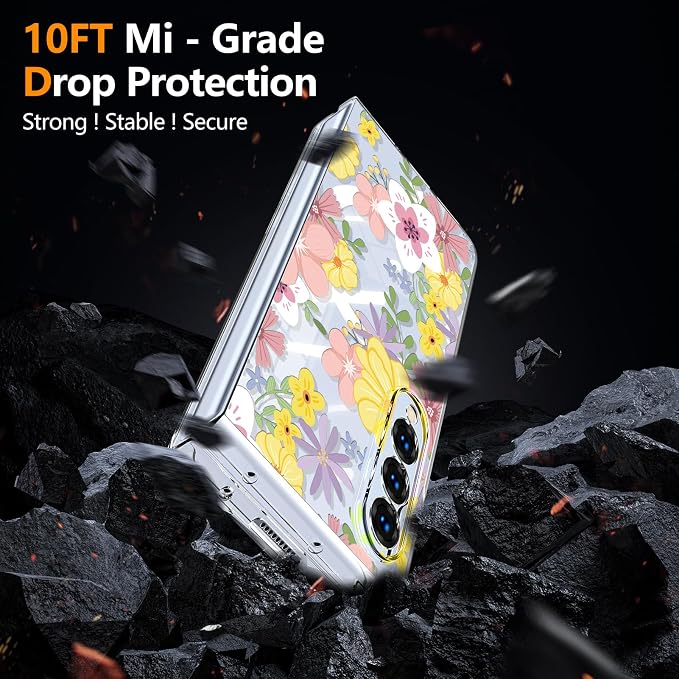 for Galaxy Z Fold4 CaseBuilt-in Magnet CircleWireless Charging | Military-Grade Shockproof case Cover for Samsung Galaxy Z Fold4Anagallis