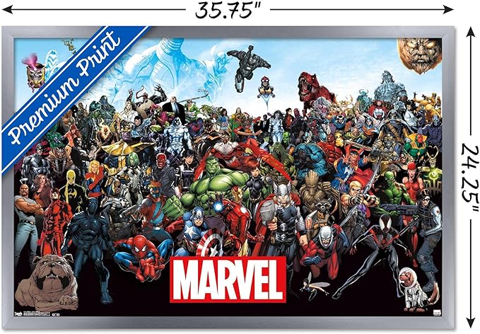 Trends International Marvel-the Lineup Wall Poster, 24.25" x 35.75", Multicolor