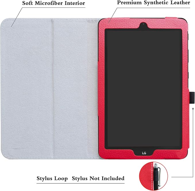 Mama Mouth Black Leather Folio Case for LG G Pad X2 8.0 Plus/Sprint G Pad F2 8.0 2-Folding Stand Cover Tablet Case