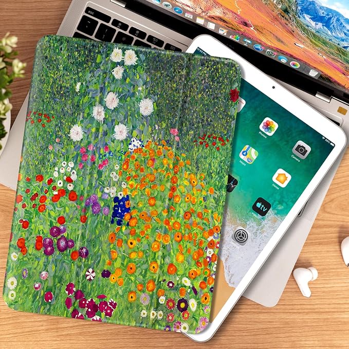 Vimorco for iPad 5th/6th Generation Case 9.7 Inch 2017/2018 for iPad Air 1/2 Case 2013/2014 Pencil Holder/2 Viewing Stands/Typing Stand/Slim Cover for iPad 5/6 Gen Blue Flower Floral