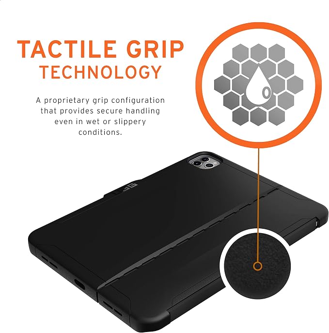 URBAN ARMOR GEAR UAG iPad Pro 12.9-inch (4th Gen 2020) Case Slim Heavy-Duty Tough Military Drop Tested Rugged Protective Cover with Apple Pencil Holder (Requires Smart Keyboard Folio) Scout Black