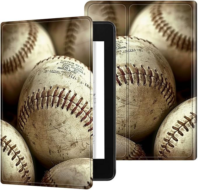 for 6 Kindle 11th Generation 2024/2022 Release Case (Model No: C2V2L3) E-Reader Multi-Angle Viewing Shockproof Smart Protective Case with Auto Wake/Sleep Baseball