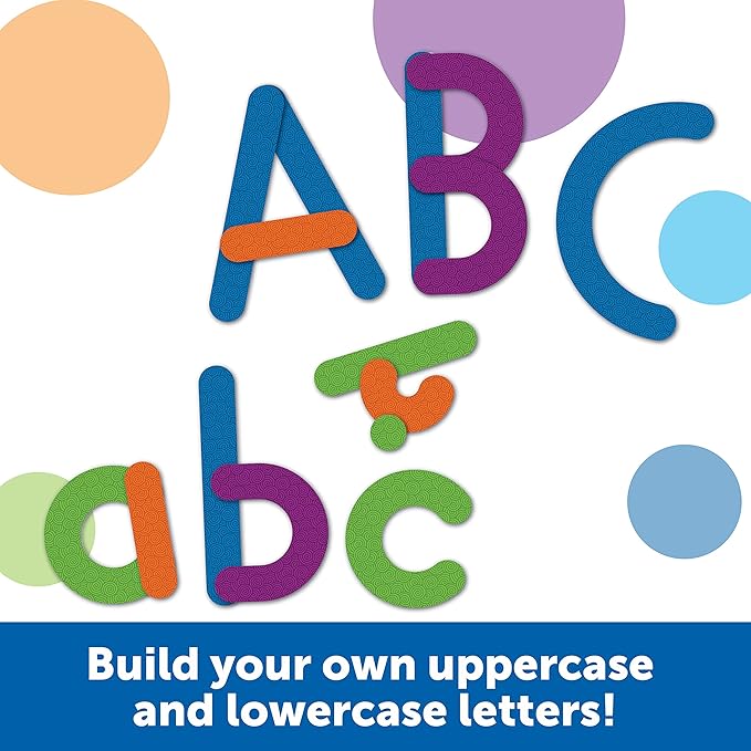 Learning Resources Giant Magnetic Letter Construction - Alphabet Magnets, Letter Building and Recognition, Learn to Read Activities, Montessori Spelling, Fine Motor Games, Classroom Must Haves