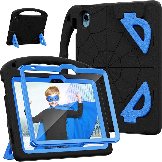 Kids Case for iPad 9th/8th/7th Gen. (10.2-inch 2021/2020/2019) | Shockproof Cover with Built-in Screen Protector and Stand Black