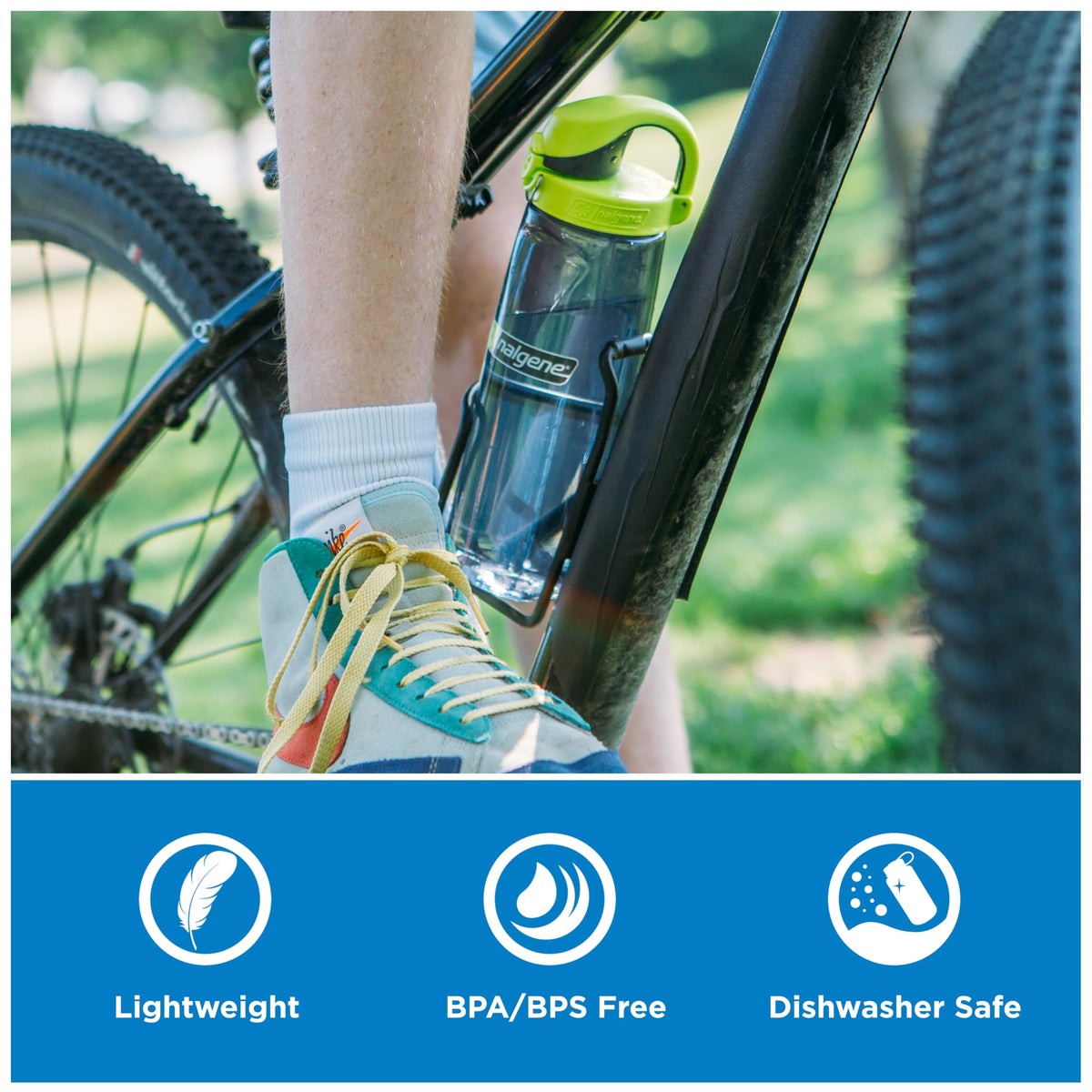 Nalgene Sustain Tritan BPA-Free On The Fly Water Bottle Made with Material Derived from 50% Plastic Waste