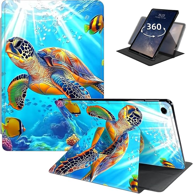 for Samsung Galaxy Tab A9 Plus Case 11 Inch 2024 2023 (SM-X210/X216/X218)360 Degree Rotating Smart Cover Case with Auto Sleep/Wake-Beautiful Highland Cow