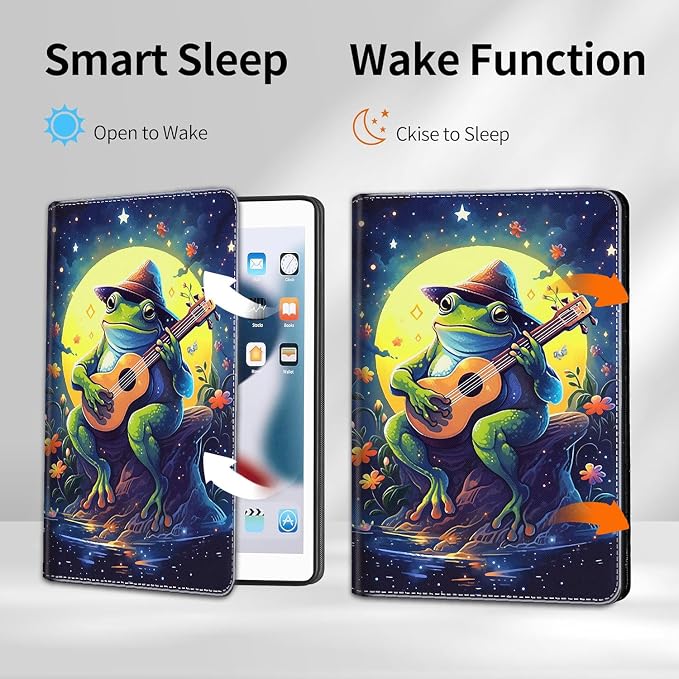 Case for iPad Pro 11 Inch 2022/2021/2020/2018 iPad Air 5th / 4th Gene 10.9 Inch (2022/2020) - Slim Fit Standing Cover with Auto Sleep/Wake，Astronaut Guitar