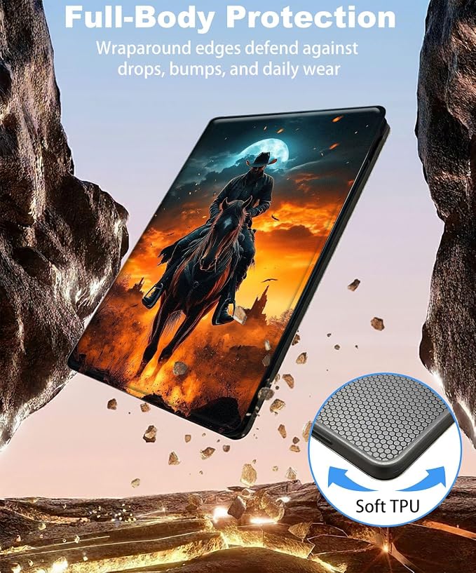 for iPad 11th Generation (A16 2025) 11 / iPad 10th Gen 10.9 2022 Case 360° Rotating PU Leather Stand Cover with Auto Sleep/Wake Shockproof TPU Backl Raccoon Perched
