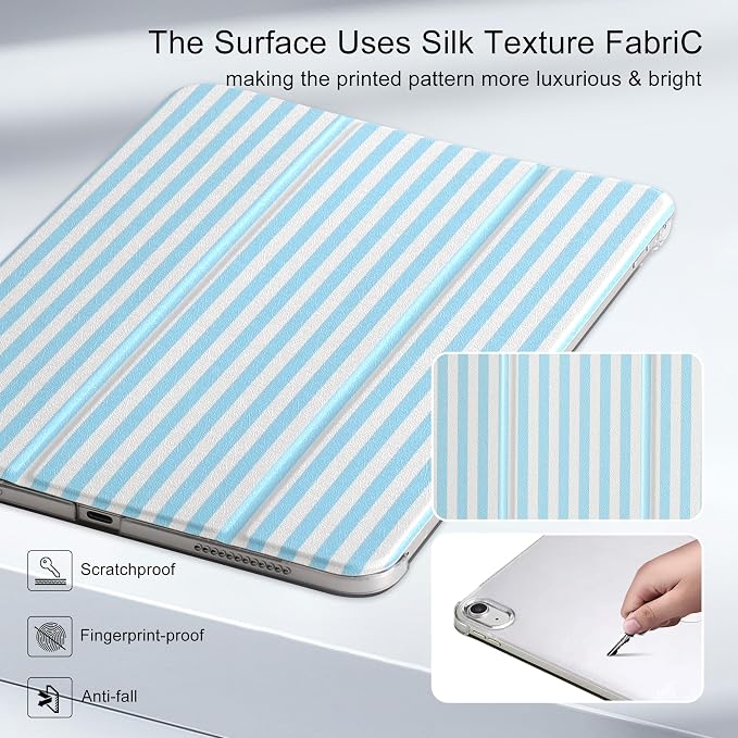 for iPad Air 11-inch M4 2026 M3 2025 M2 2024 iPad Air 5th 2022 / 4th Gen 2020 10.9-inch Slim Foldable Stand Hard PC Translucent Back Shell Smart Cover - [Auto Wake/Sleep]-Black Polka dots