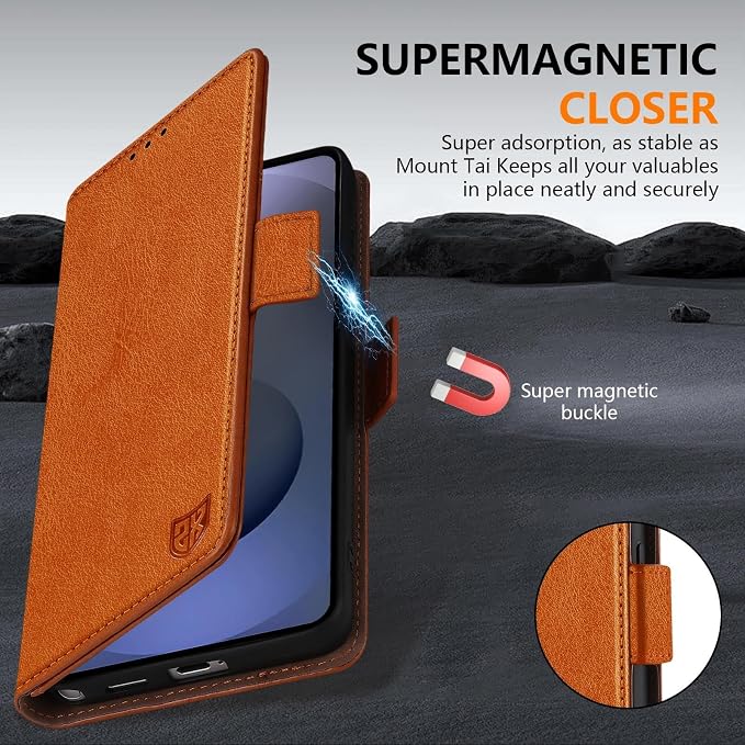 ZZXX for Samsung Galaxy S25 Wallet Case with [RFID Blocking] Card Slot Stand Strong Magnetic Leather Flip Fold Protective Phone Case for Samsung Galaxy S25 Case Wallet(Black-6.2 inch)