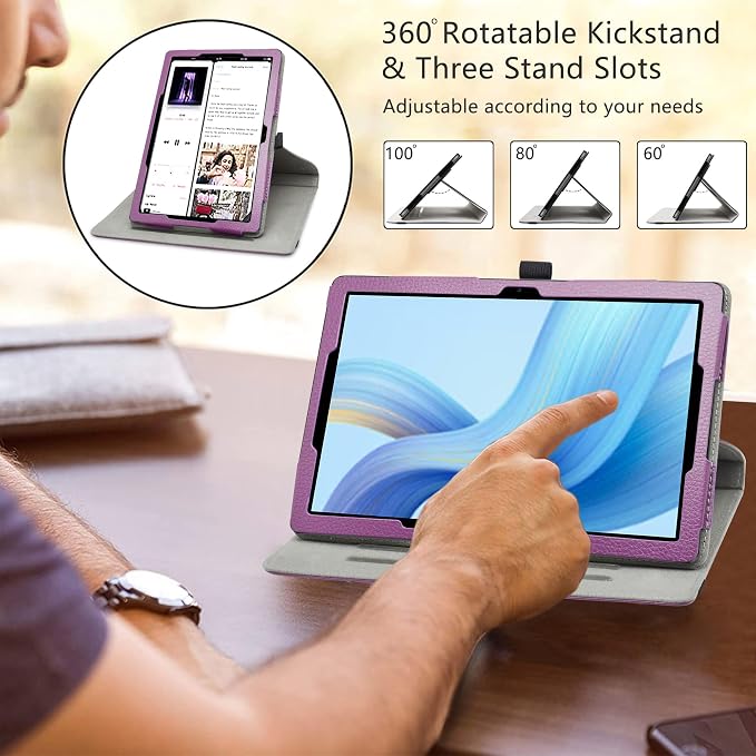LiuShan Compatible with DOOGEE U9 / U10 PRO Rotation Case 360° Rotatable Stand PU Cover for 10.1 DOOGEE Tablet Black
