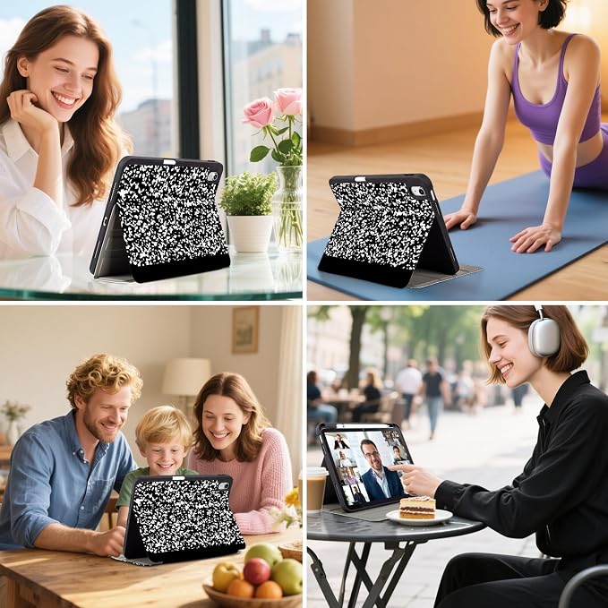 Vimorco Christmas Case for iPad (A16) 11th/10th Gen 11/10.9 inchAntlers | Multi-Angle Viewing Protective Folio Stand Shockproof CoverPencil HolderSupport Touch IDAuto Wake/SleepEssential Gift