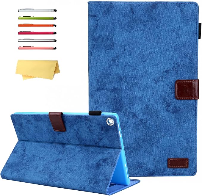 Kindle Fire HD 8 Tablet Case (8th/7th/6th Generation)Smart Stand Synthetic Leather Cover with Auto Wake/Sleep [Card &amp Pencil Holder] for 8 Amazon Fire HD 8 (2018/2017/2016) Blue Sea Beach