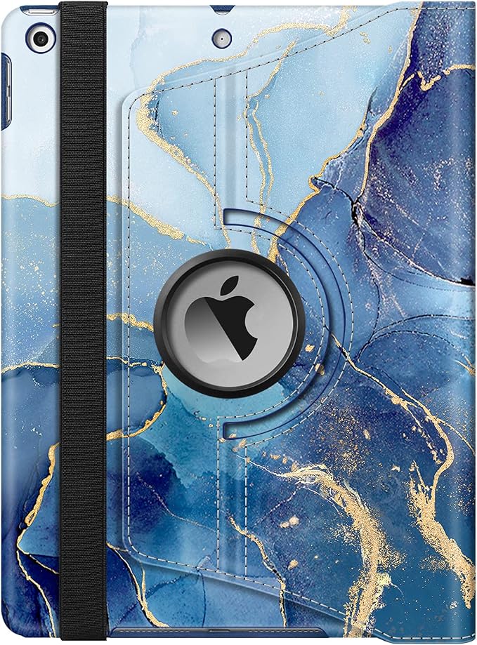 Fintie 360° Rotating Case for iPad 9th / 8th / 7th Generation 10.2 Inch | Swivel Stand Portrait &amp Landscape Viewing Shockproof Cover with Pencil Holder Auto Wake/Sleep Aqua Wave