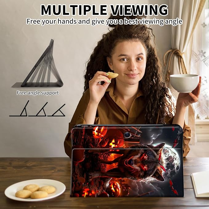 Case for Microsoft Surface Pro 11/10 / 9 13 InchPU Leather Cute Slim Folio Adjustable Stand Cover Case for Surface Pro 11th Edition AIArt Red Dragonfly