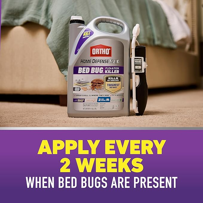 Ortho Home Defense Max Bed Bug, Flea and Tick Killer with Comfort Wand, Bed Bug Spray, Kills Bed Bug Eggs, Fleas and Ticks, 1 gal.