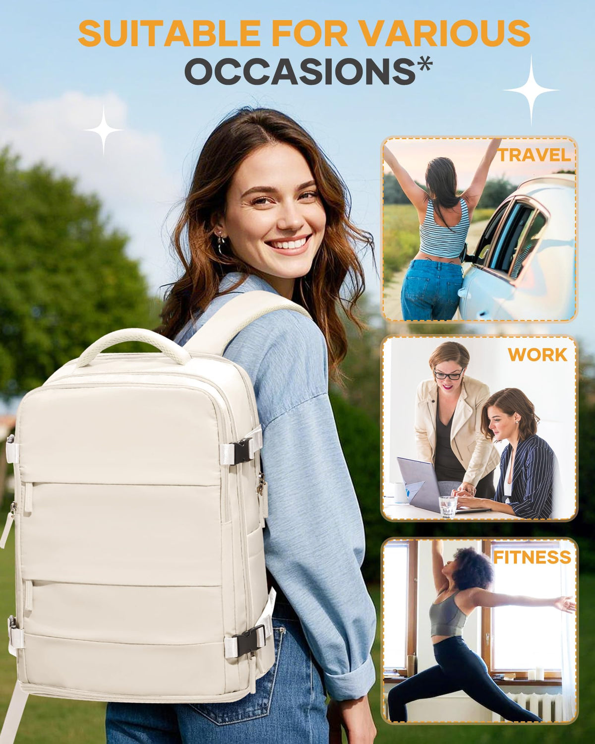 coofay Travel Backpack For Women Men Airline Approved Carry On Backpack Flight Approved Waterproof Sports Luggage Backpack Casual Daypack Small Hiking Backpack