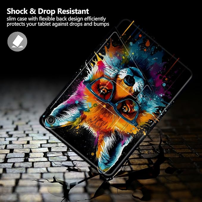 American Flag Deer Pattern Case for All-New Amazon Kindle Fire 7 Inch Tablet (9th/7th/5th Generation 2019/2017/2015 Release)360 Degree Rotating Stand Protective Cover with Auto Sleep/Wake