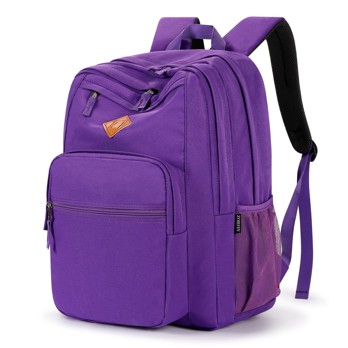 ZORFIN 26L Backpack for College, and Travel: Water Resistant Bookbag - Purple