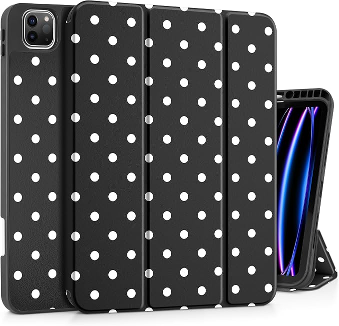 Tuiklol for iPad Pro 11 Inch 4th / 3rd / 2nd / 1st Gen Case 2022 2021 2020 | 2018 Build-in Pencil Holder with Stand TPU Back Cover &amp Trifold Stand &amp Auto Wake/Sleep Tablet Case Black Cat