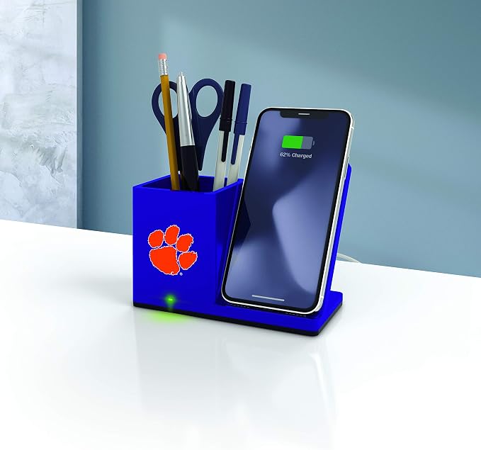 SOAR NCAA Unisex Cell Phone Wireless Charging Stand and Desktop Organizer