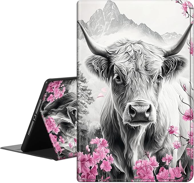 Case for iPad (A16) 11th Generation 11 Inch (2025)for iPad 10th Generation 10.9 Inch (2022)PU Leather Slim Standing Smart Coverwith Auto Sleep/Wake-Black White Flag