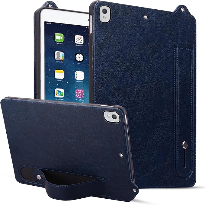 Slim Case for Apple iPad 10th Generation 10.9 Inch 2022 PU Leather Lightweight Hand Strap Stand Feature Drop Protection Back Cover for iPad 10th Gen 10.9 Black