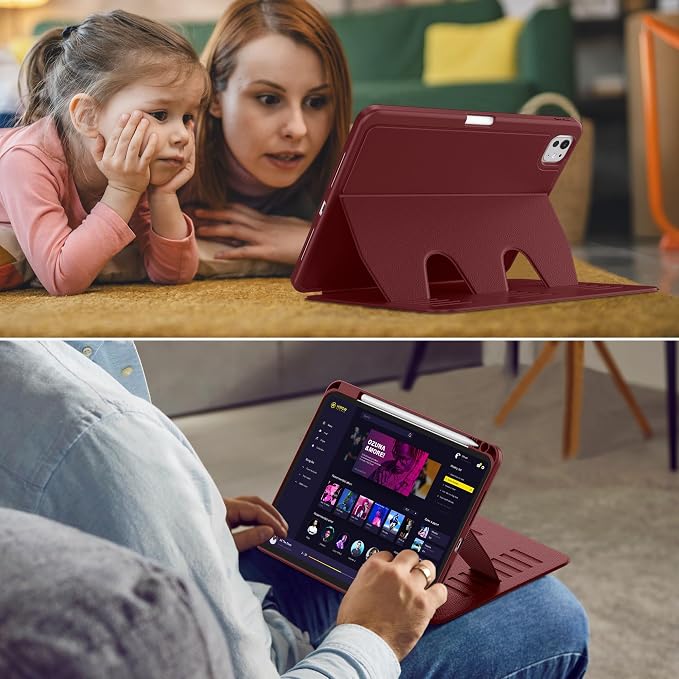 VIKESI Case for iPad Pro 11 inch (M5/M4) 2025/2024Multiple Angles Magnetic Stand CoverShockproof BackPencil Holderand Auto Sleep/WakeBlack